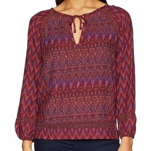 PRANA Tacana Peasant Top in Black Cherry LaurelPullover NWOT